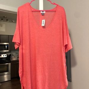 Pink v-neck blouse